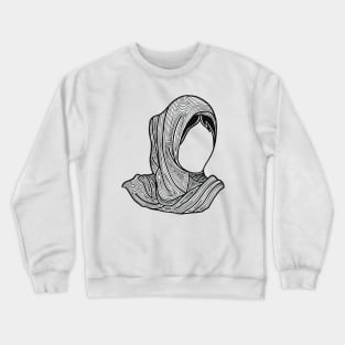 Woman in hijab line design Crewneck Sweatshirt